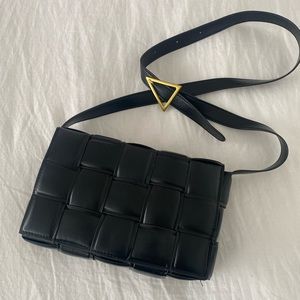 Woven Vegan Leather Cassette Bag